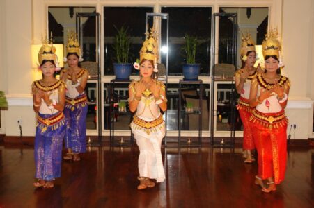 Dancing troupe at the Sofitel Angkor Phokeethra, Sein Reap, Cambodia
